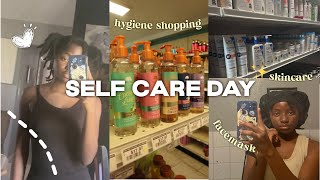 Let’s have a SELF CARE DAY 🧘🏽‍♀️| routine, everything shower, hygiene shopping, facemask, + more