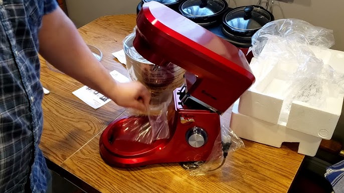 VIVOHOME 7.5 qt. 6-Speed Red Tilt-Head Electric Stand Mixer with