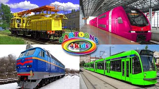Поезда Для Детей И Цвета | Изучаем Железнодорожный Транспорт