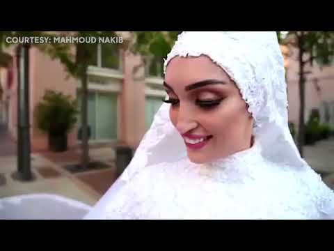 Il video mostra l'esplosione di Beirut mentre la sposa posa il giorno delle nozze