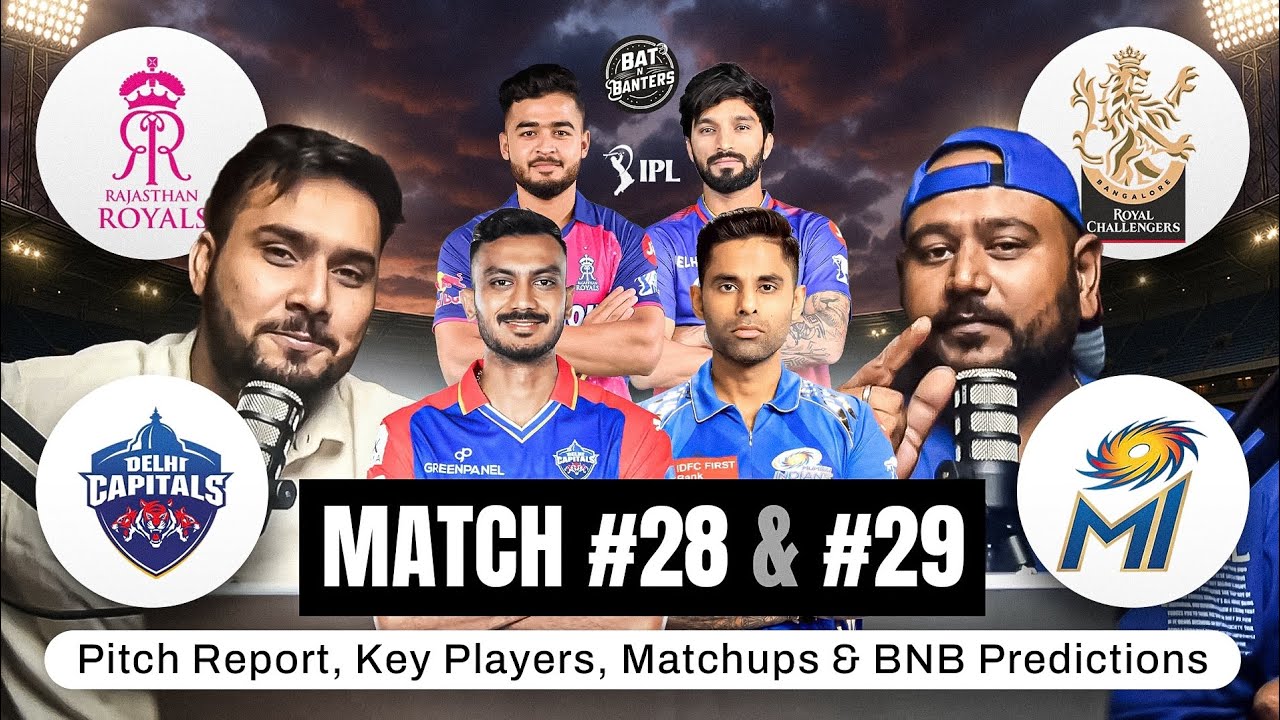 IPL 2025 DOUBLE HEADER | RCB VS RR & DC VS MI FANTASY PICKS | MATCH PREDICTIONS & PLAYING 11