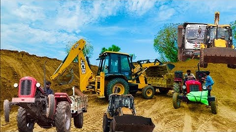 JCB 3dx Backhoe Maschine fully Loading Mud in Mahindra 475 JCB khudai work #jcb #jcbvideo #farming
