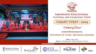 Bharatanatyam by Disciples of Guru Archana Mahesh | Vasant Utsav Festival Dance 2024 | SECCT | D10P1