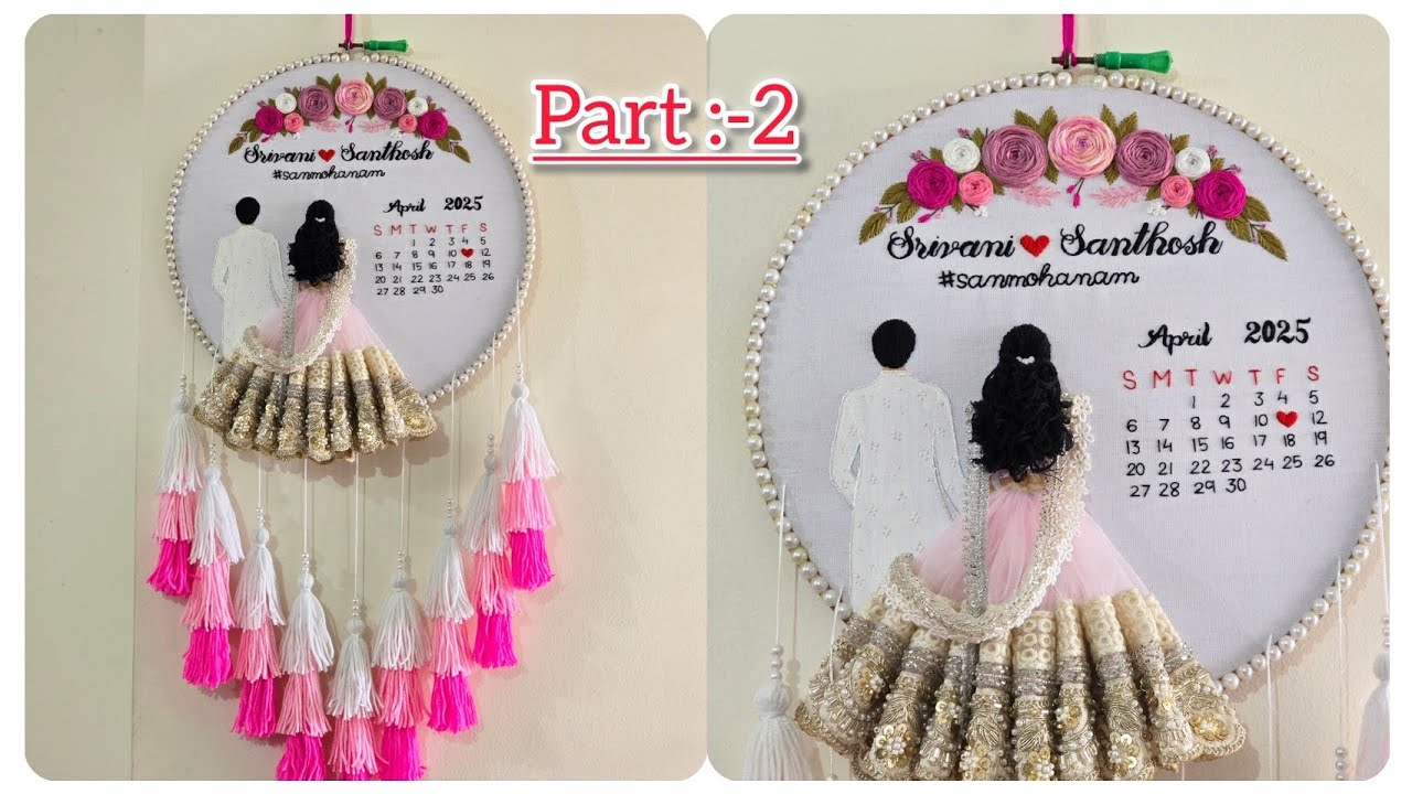 Cute light Pink Embroidery Hoop Tutorial / Dress making/Step by step 