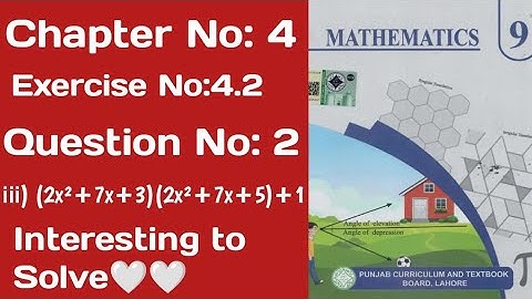 Class 9th Maths chapter No 4|| Exercise 4.2 Q:2(iii)  (2x²+7x+3)(2x²+7x+5)+1 || Factorization Method