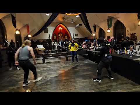 My 1st HEMA tournament ever at age 58 - Me in white bib I won?
