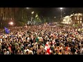 Drone footage shows massive crowd of georgian protesters meeting police crackdown