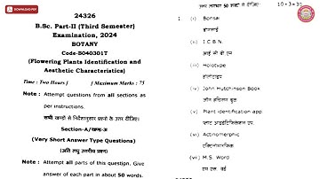 BSC 3RD SEM BOTANY FLOWERING PLANTS IDENTIFICATION AND AESTHETIC 2024 | VBSPU
