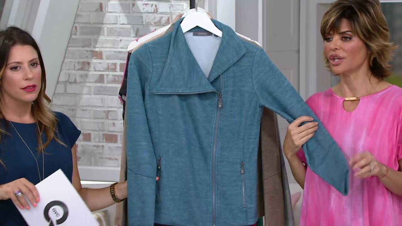 Lisa Rinna Collection Asymmetric Zip Front Knit Jacket On Qvc Youtube