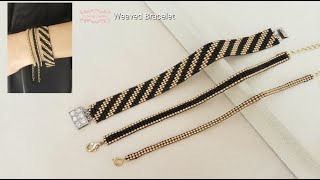 How to make a weaved bracelet without jewel-loom. Beading Tutorials. Beads Jewelry Making. Handmade