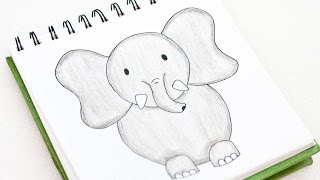 elephant cartoon drawing simple sketch draw easily drawings sketches diy paintingvalley crafts tutorial