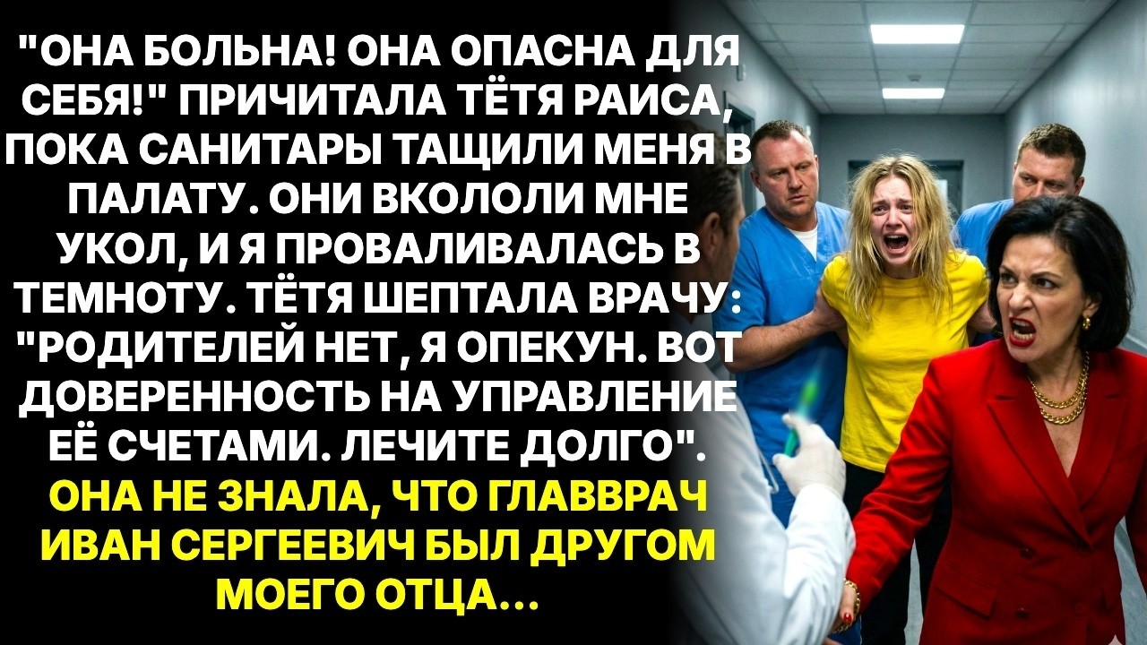 Теряя сознание услышала как тетя шепчет врачу - 'Лечите долго, я теперь управляю её миллионами'..
