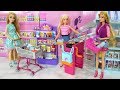 Barbie Supermarket Toy unboxing - Rapunzel Grocery Shopping - Barbie doll Bicycle Bike