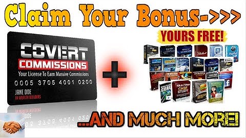 Covert Commissions ✓ $$ HUGE BoNuS $$ ✓ Discount