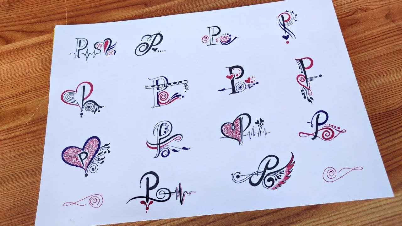 E Clipart Fancy Letter P  Letter P Tattoo With Heart PngP Png  free  transparent png images  pngaaacom