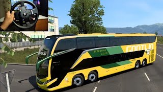 Bus Tour- Marcopolo Paradiso G8 1800- Executive Class | ETS2 1.46 Bus Mod| Thrustmaster TMX Gameplay