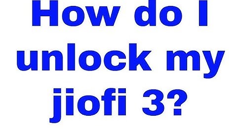 How do I unlock my jiofi 3?
