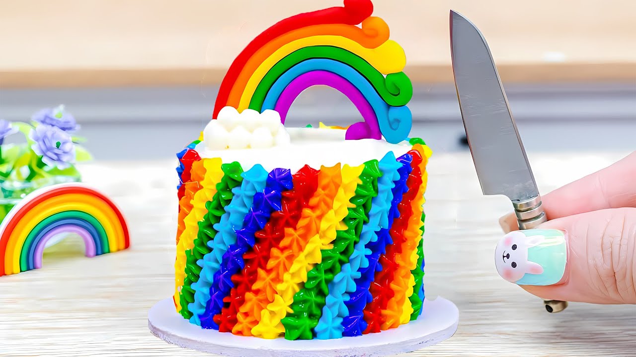 Mini Rainbow Cake Recipe With Chocolate 🌈 Amazing Mini Rainbow Cake Ideas 💞 Sweet Cakes
