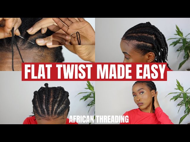 How To African Threading on Natural Hair/Threaded Fake Twist Step by  Step/UTUMBO WA UZI /Spiral 