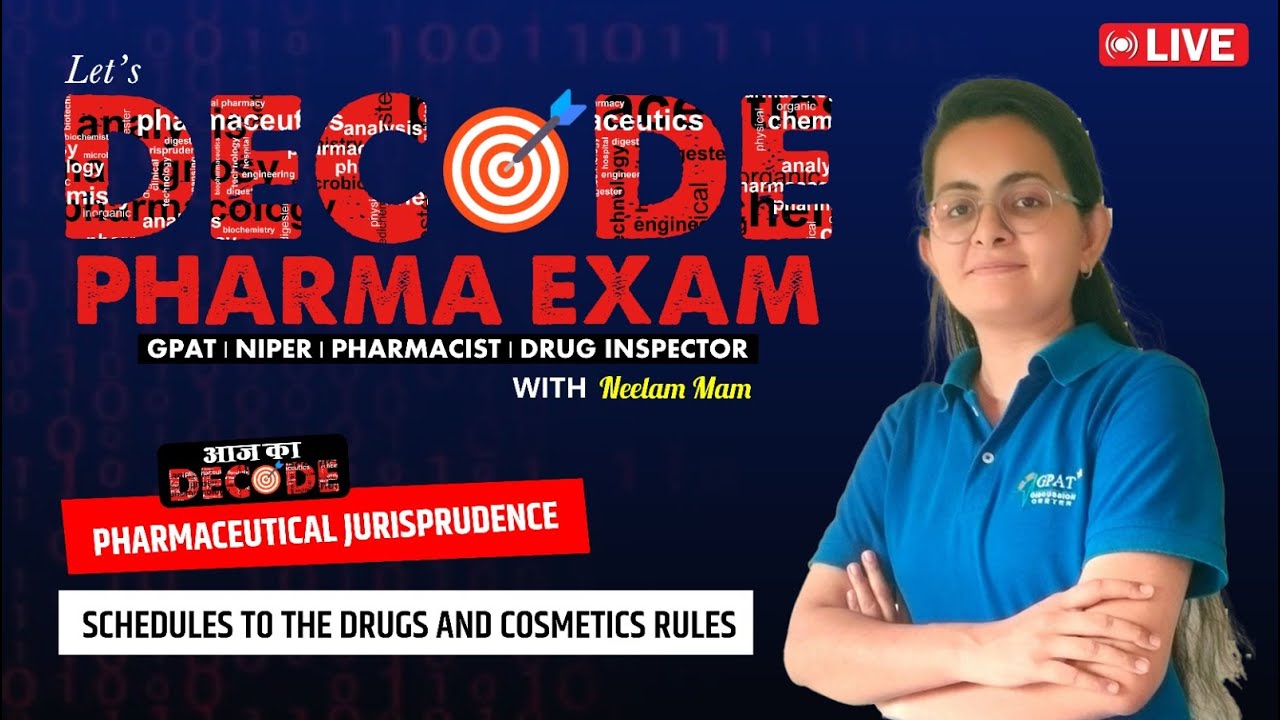 L-56 | P'JURISPRUDENCE- Schedules to the Drug & Cosmetic Rules and Act | Decode Pharma Exam 