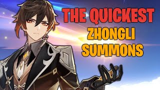 20 PULLS FOR ZHONGLI! MY FASTEST SUMMONING SESSION EVER!