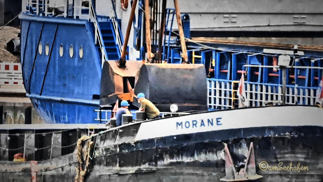 GMS MORÄNE DC6429 MMSI 211505570 & KüMo HAV STREYM OZ2144 IMO 9126625 Südkai Emden built 1972 & 1996