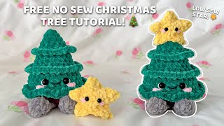 🎄Free NO SEW Christmas Tree Crochet Tutorial!✨ (With the Cutest Low-Sew Star! 🌟)