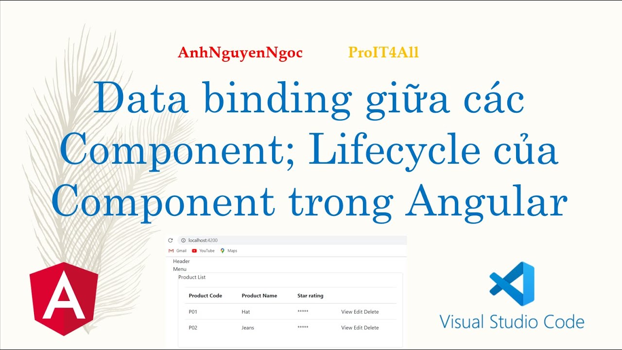 Data Binding Giữa Các Component; Vòng Đời Của Component Trong Angular