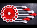 Easy Wall Decor Ideas with Paper | Red &amp; White Paper Craft Tutorial | Colour Paper Craft Easy 