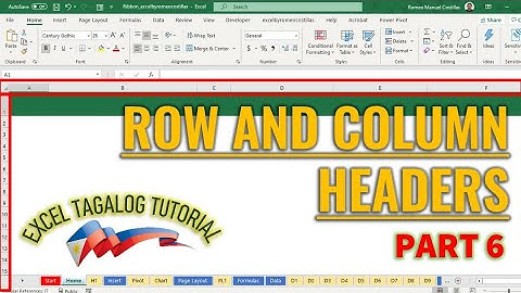 [Excel Tagalog Tutorial #6] Row and Column Headers