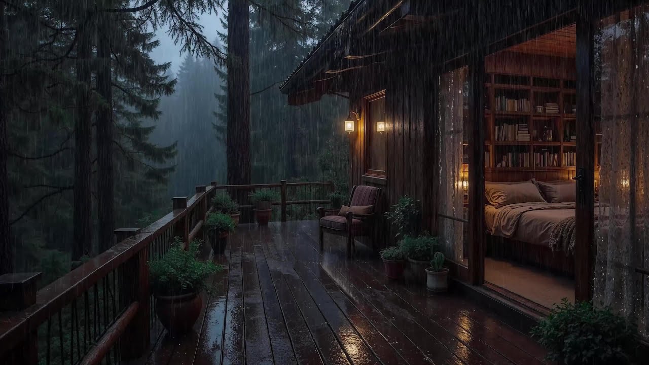 Relaxing Rain + Soft Piano Music for Deep Sleep – Warm Night Sounds to Calm the Mind and Unwind