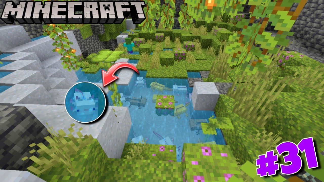 I Found Axolotl In Lush Caves Minecraft Survival Part 31 Youtube