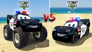Monster Truck Lightning Mcqueen Police vs Normal Police Lightning Mcqueen in GTA 5  Which is best?