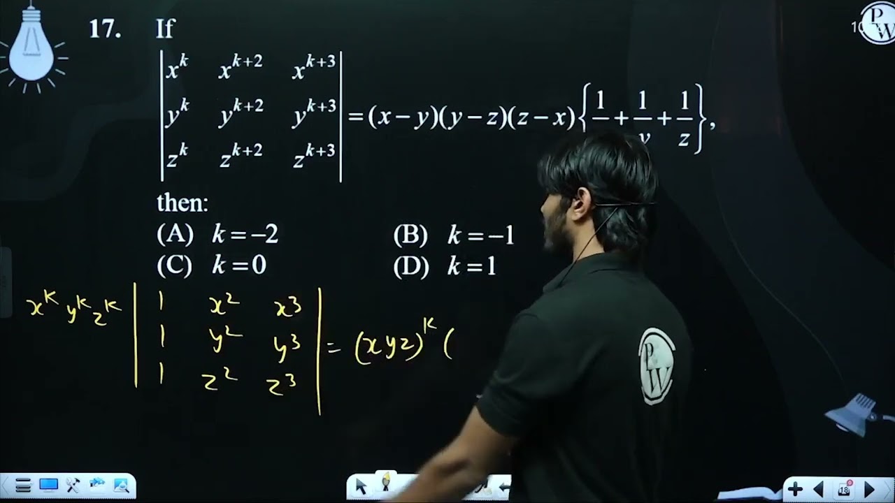 K✖︎2M✖︎2 If xkxk+2xk+3ykyk+2yk+3zkzk+2zk+3=(x-y)(y-z)(z-x)1x+1y+1z