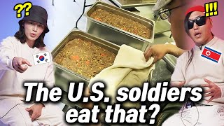 Koreans React to U S  Soldiers' Meal Preparation For the First Time