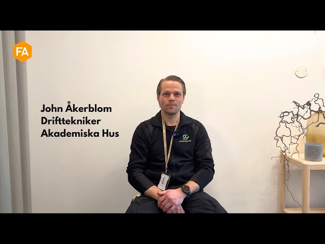 John Åkerblom, tidigare student och nu drifttekniker på Akademiska Hus.