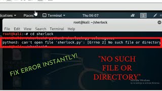 fix sherlock tool error in kali linux: 