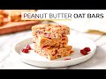 NO BAKE PEANUT BUTTER OAT BARS | 4-ingredient oatmeal bars