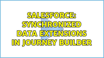 Salesforce: Synchronized Data Extensions in Journey Builder (2 Solutions!!)
