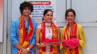 Sharvari, Mona Singh & Abhay Verma At Siddhivinayak To Seek Blessings For Their Film Munjya