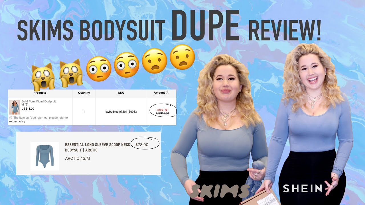 SKIMS DUPE - Bodysuit Review  Skims VS. Shein try on and comparison 