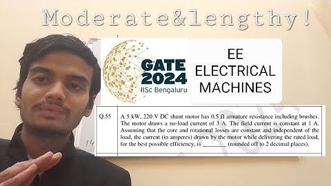 GATE Electrical Engineering (EE) 2024 Question No. 55 Electrical Machines detailed solution