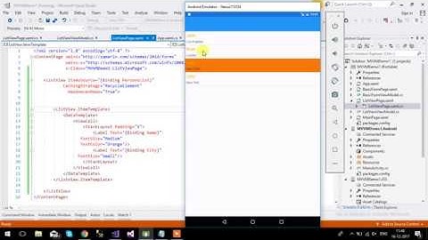 ListView MVVM Binding Example in Xamarin Forms