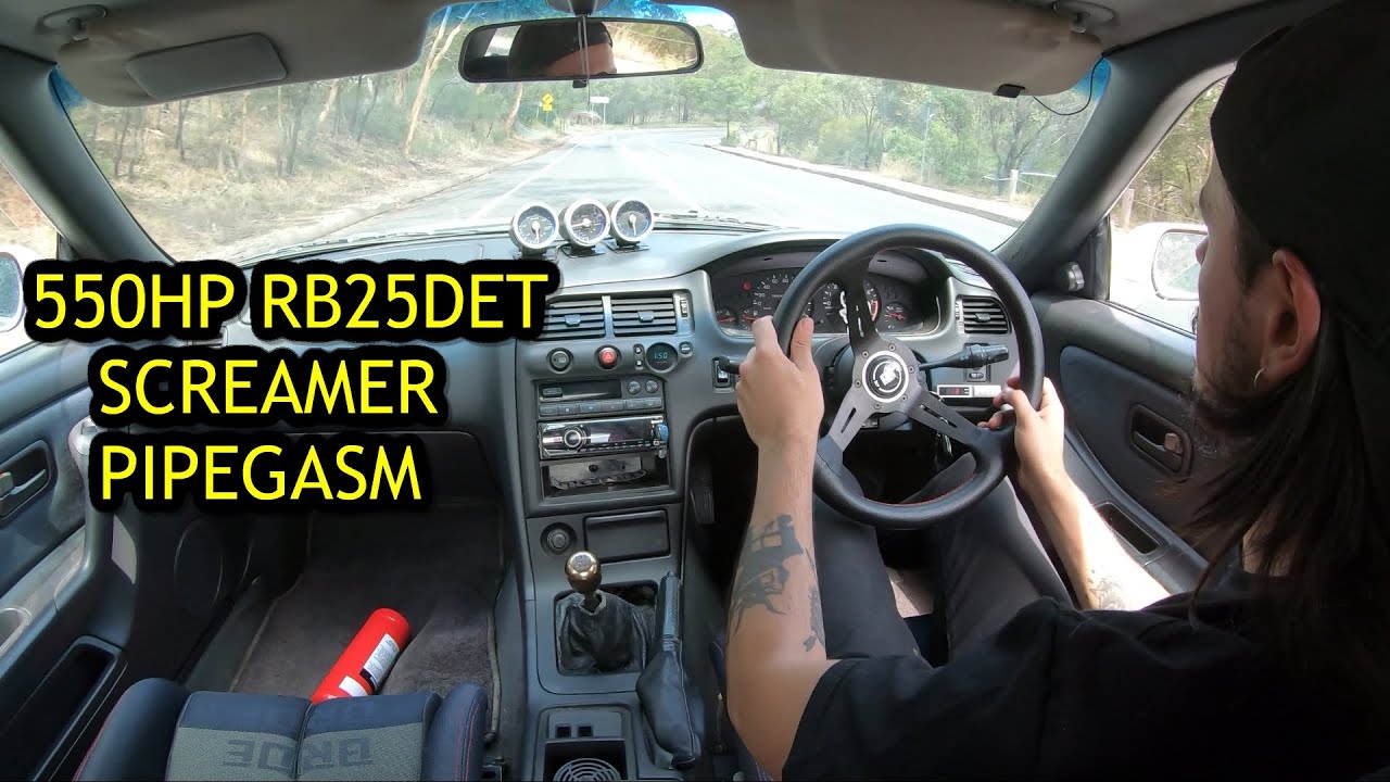 550HP BUILT RB25DET R33 BOOSTING AROUND! External Gate Turbo Flutter Fun!