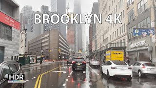 Rainy Brooklyn 4K  Driving Downtown  New York City USA
