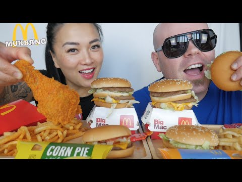 McDonalds Thailand MUKBANG (BIG MAC + DELUXE CHEESEBURGER + FRIED CHICKEN)  LETS EAT | SASVlogs