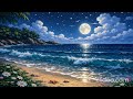 Ocean Waves at Night for Sleep 🌙 Relaxing Sea Sounds, Deep Sleep, Insomnia Relief (1 Hour)