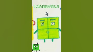 Drawing Numberblocks Cartoon Character Number 4 | Fun & Easy Drawing and Coloring Step-by-Step
