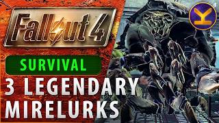 Fallout 4 - 3 Legendary Mirelurks - SURVIVAL - Weston Water Treatment Plant