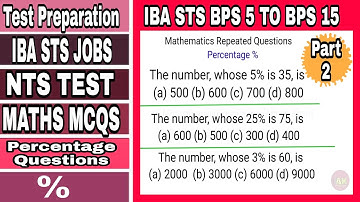 Basic Mathematics Preparation for Screening Test of  IBA STS BPS 5 TO BPS 15|  Percentage (part 2)